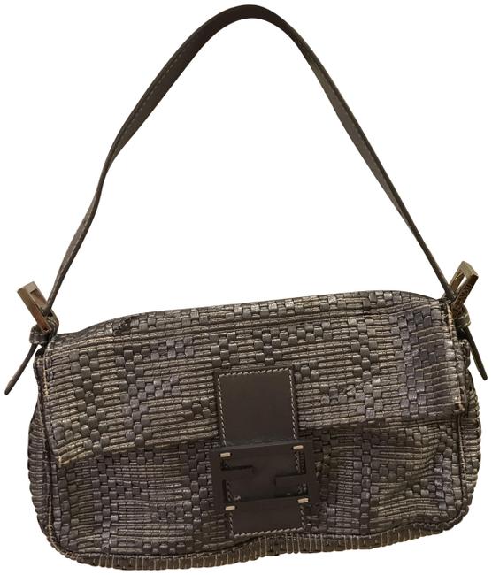 Fendi 23738br600agg098 Silver Leather Shoulder Bag 