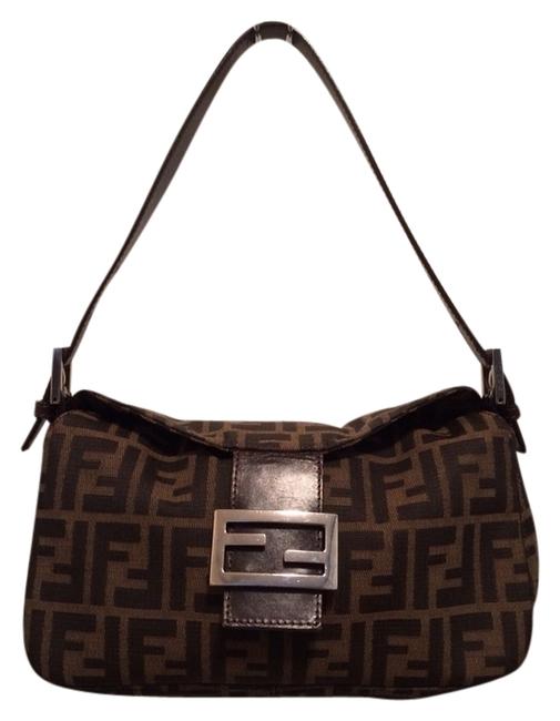 Fendi 2813 26725 009 Logo Brown Black Shoulder Bag 