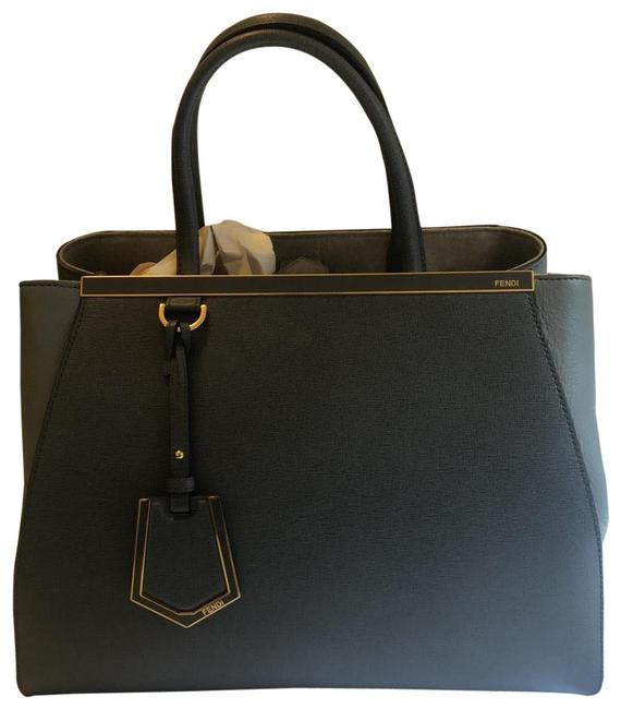 Fendi 2jour Gray Leather Tote 
