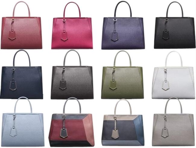 Fendi 2jour Large Brown Leather Tote 