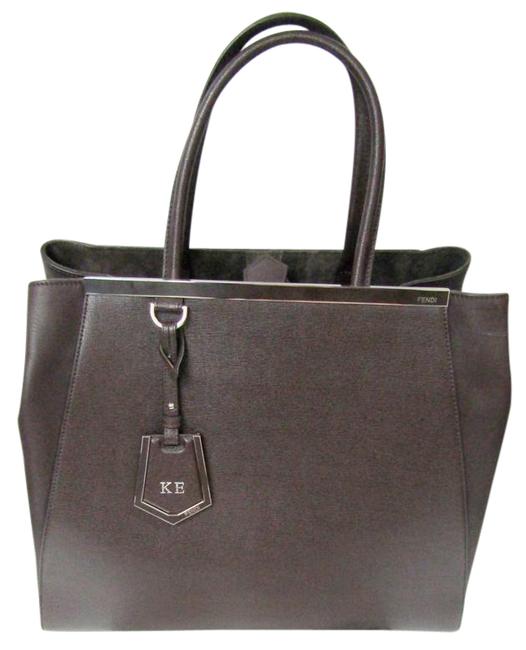 Fendi 2jours Coffee Leather Tote 