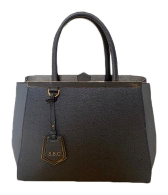 Fendi 2jours Grey Leather Tote 