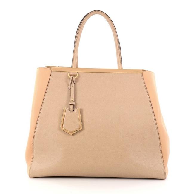Fendi 2jours Handbag Large Peach and Nude Leather Tote 
