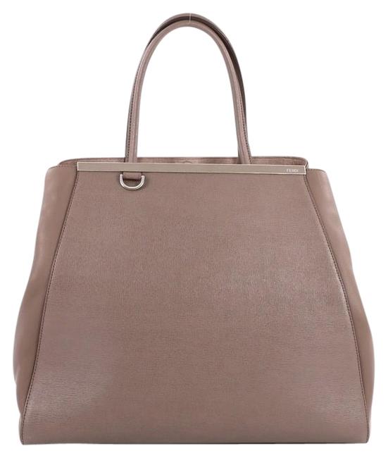 Fendi 2jours Handbag Large Taupe Leather Tote 