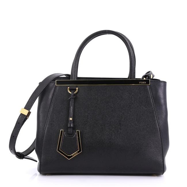 Fendi 2jours Handbag Petite Black Leather Tote 
