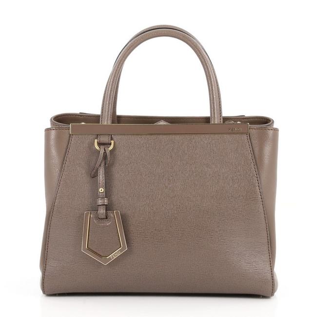 Fendi 2jours Handbag Petite Brown Leather Tote 