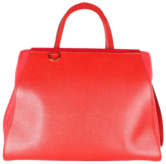 Fendi 2jours Large Red Leather Tote 