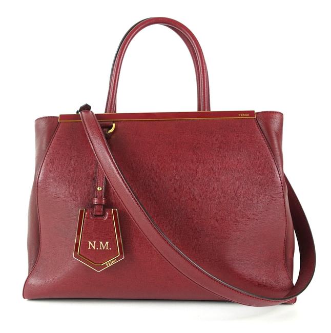 Fendi 2jours Medium Handbag Red Calfskin Leather Tote 