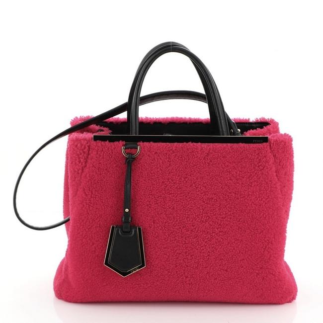 Fendi 2jours Medium Pink Shearling Tote 