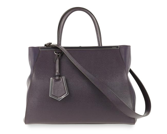 Fendi 2jours Medium Purple Leather Tote 