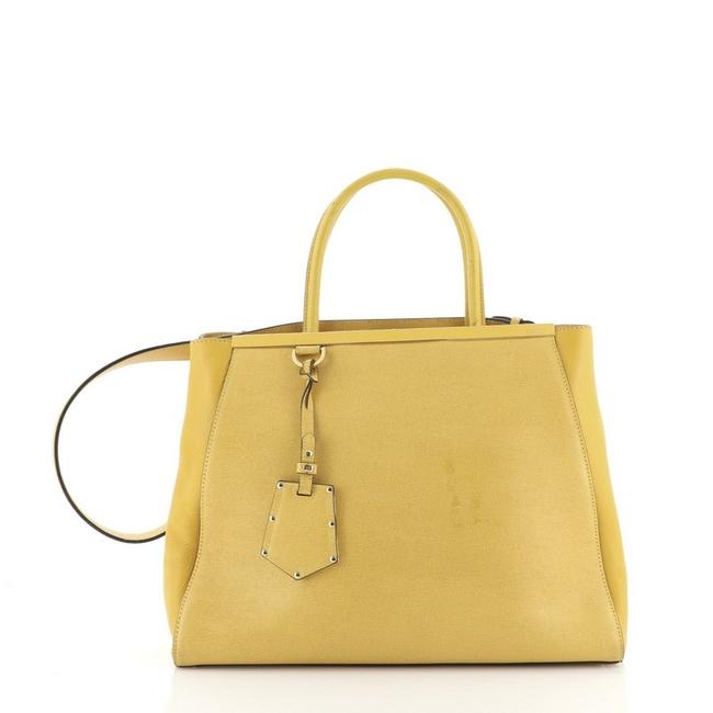 Fendi 2jours Medium Yellow Leather Tote 