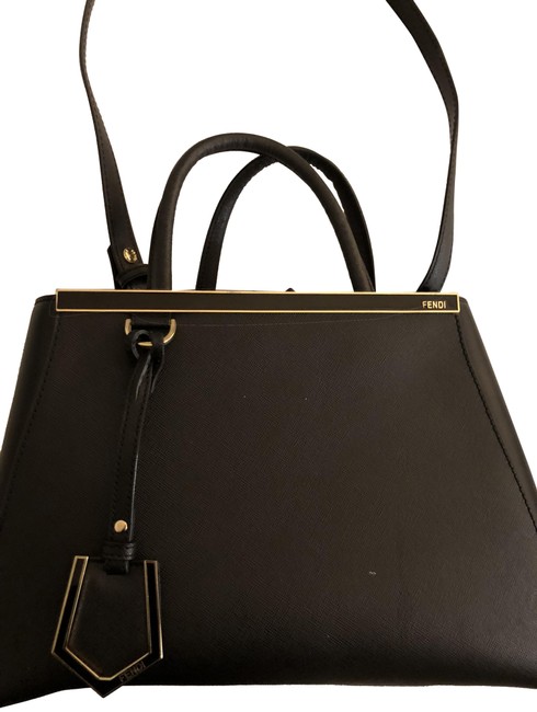 Fendi 2jours Mini tote Black Leather Tote 