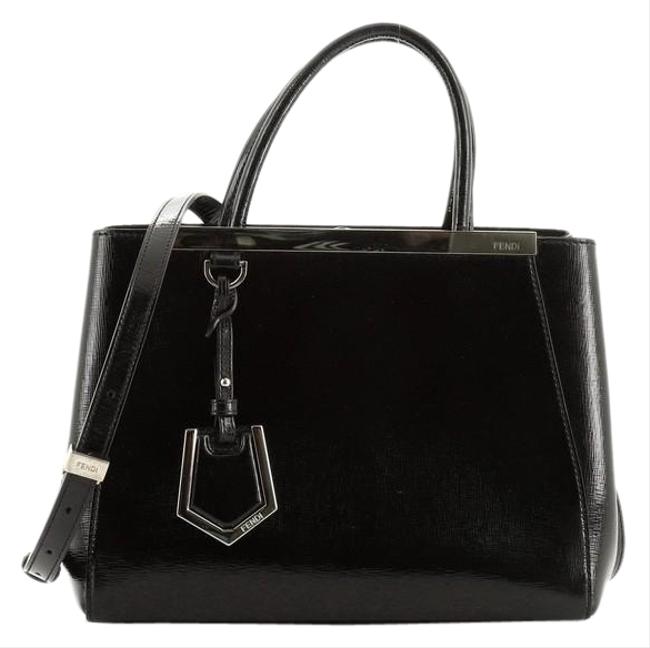 Fendi 2jours Patent Petite Black Leather Tote 