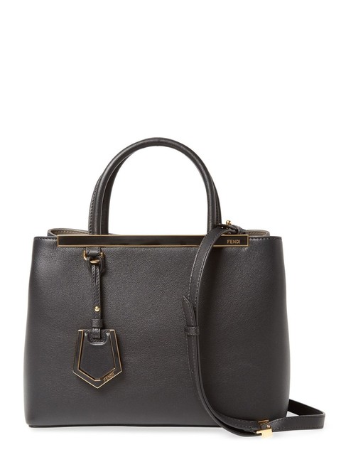 Fendi 2jours Petite Black Leather Tote 