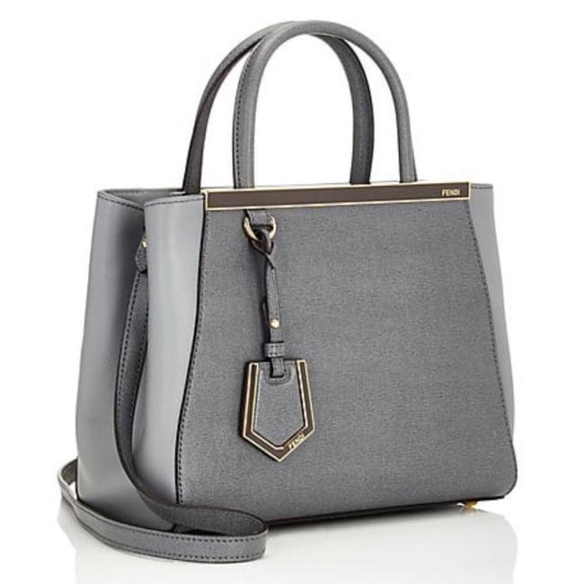 Fendi 2jours Petite Grey Leather Tote 