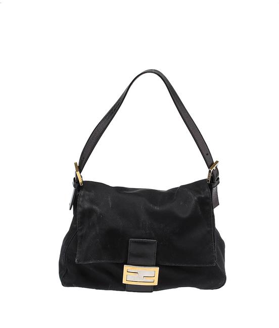 Fendi Flap 31244 Black Nylon Shoulder Bag 