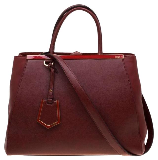 Fendi 3jour Burgundy Leather Shoulder Bag 