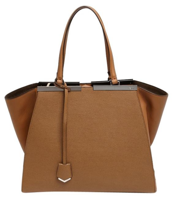 Fendi 3jours Barley Light Brown Leather Shoulder Bag 