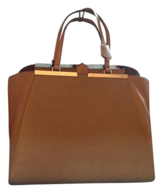 Fendi 3jours Brown Saffiano Leather Shoulder Bag 