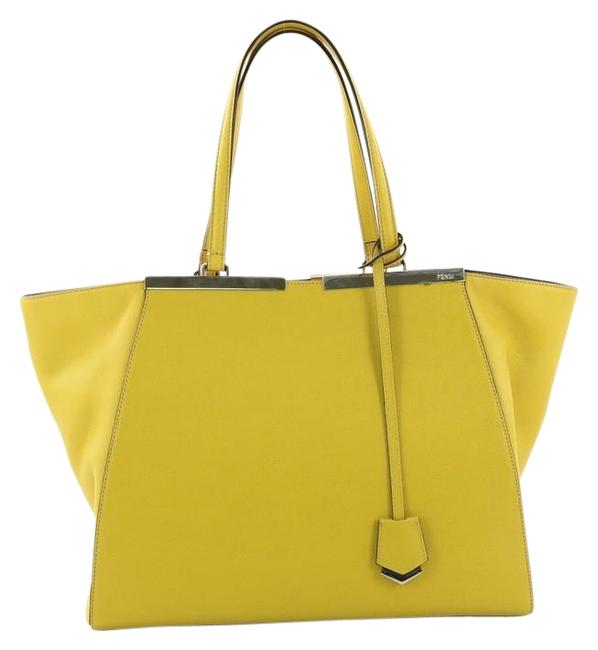 Fendi 3jours Handbag Large Yellow Leather Tote 