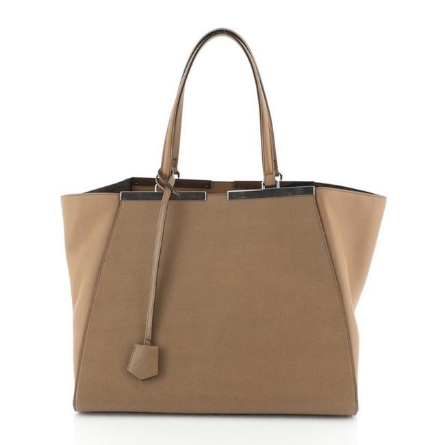 Fendi 3jours Large Brown Leather Tote 