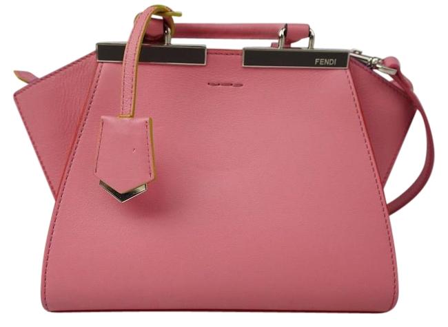 Fendi 3jours Satchel Calfskin Shopper Pink Leather Tote 