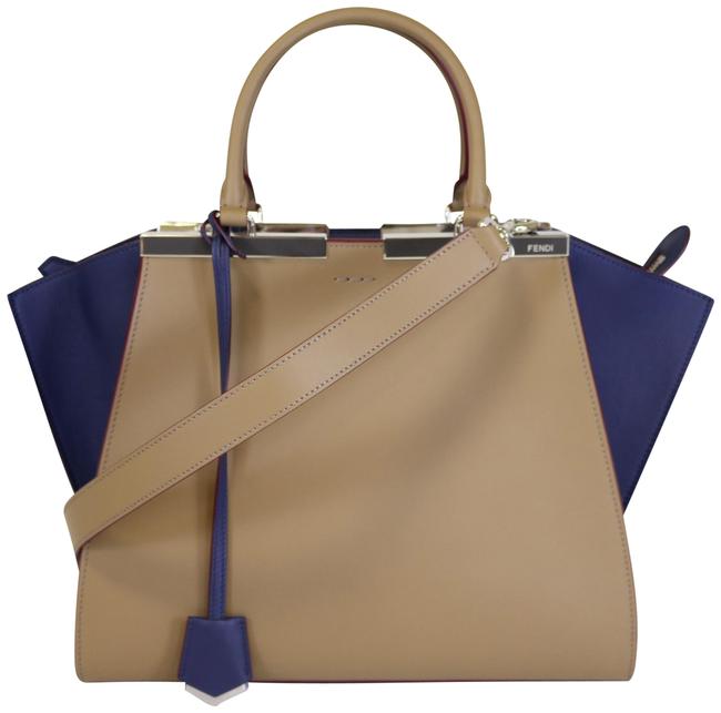 Fendi Top Handle 3jours SandBlueberry Leather Tote 
