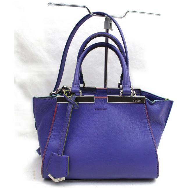 Fendi 3jours with Strap 872858 Purple Leather Tote 