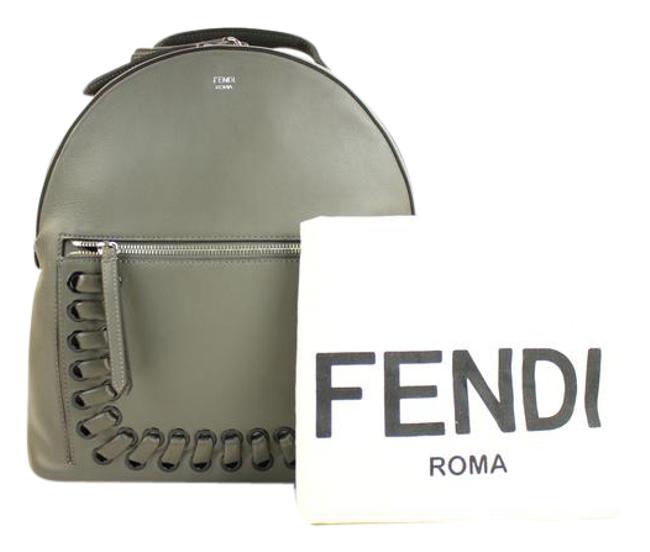 Fendi 56ffa2617 Grey Calfskin Leather Backpack 