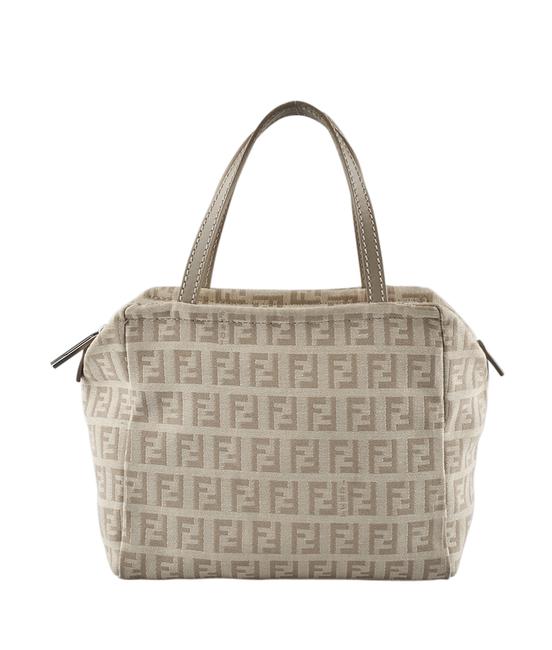 Fendi 8bn105 Zucca Pochette 128621 Tan Canvas WeekendTravel Bag 