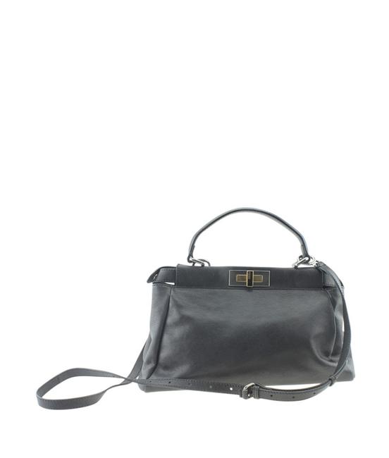 Fendi 8bn211 Peekaboo Small 2 way 166601 Black Leather Tote 