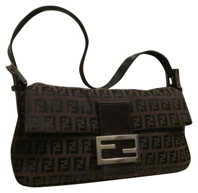 Fendi Adorable Baby Zucca Gem BrownBlack Shoulder Bag 