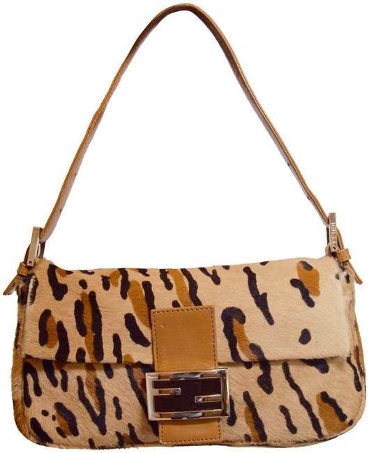 Fendi Animal Print Pony Hair Leather Baguette 