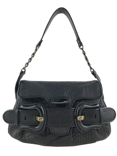 Fendi B Bis Black Leather Shoulder Bag 
