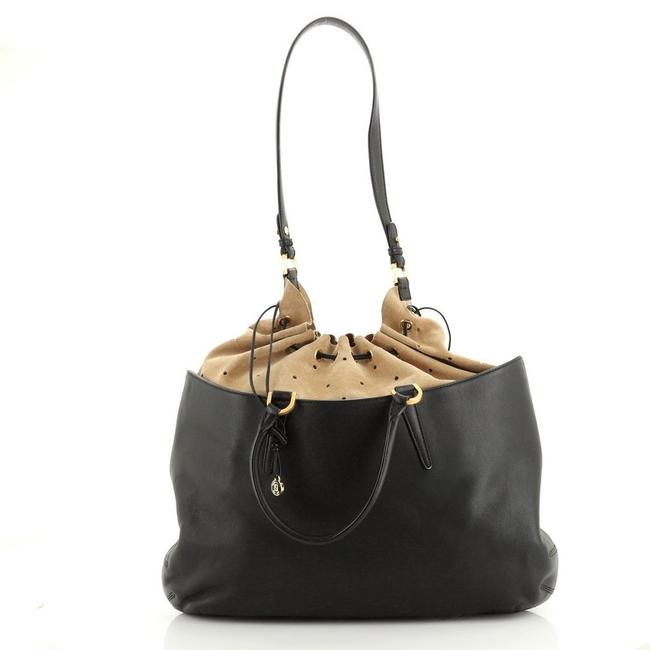 Fendi B. Fab Convertible Leather and Perforated Suede Large Tote 