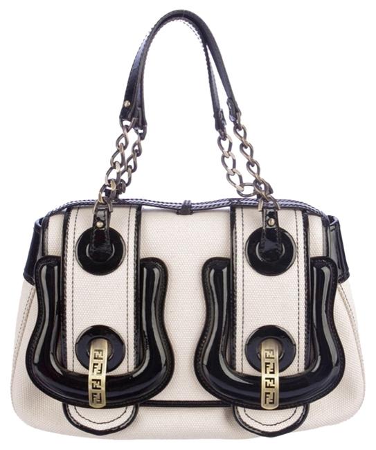 Fendi B. White Leather Shoulder Bag 
