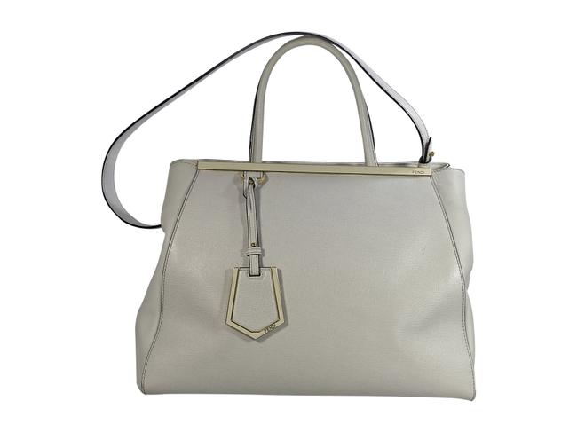 Fendi Bag 2jours Light Beige Leather Tote 