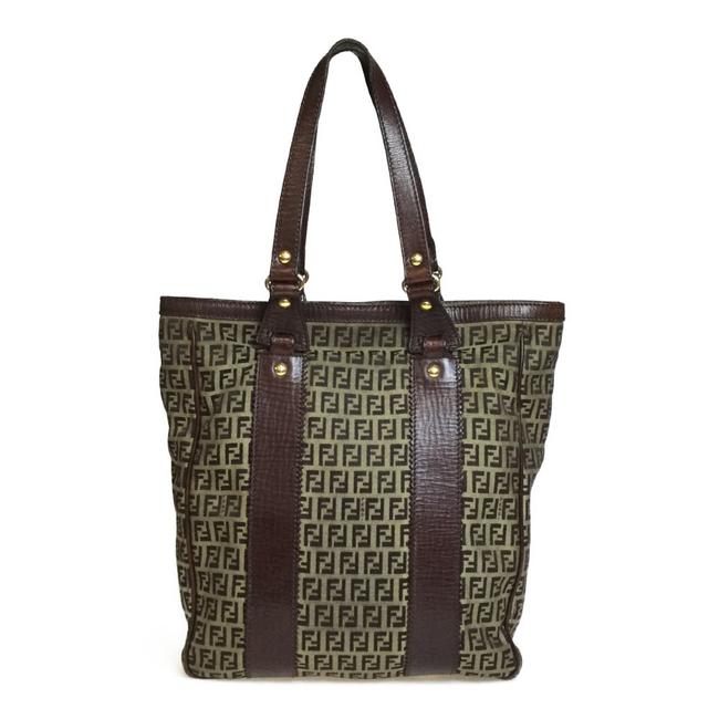 Fendi Bag 8bh161 Brown Canvas Tote 