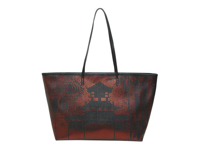 Fendi Bag &amp; Red Zucca Pagoda Black Tote 