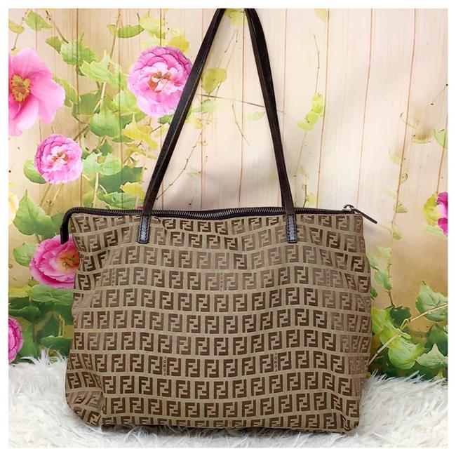 Fendi Bag Ff Monogram Brown Canvas Tote 