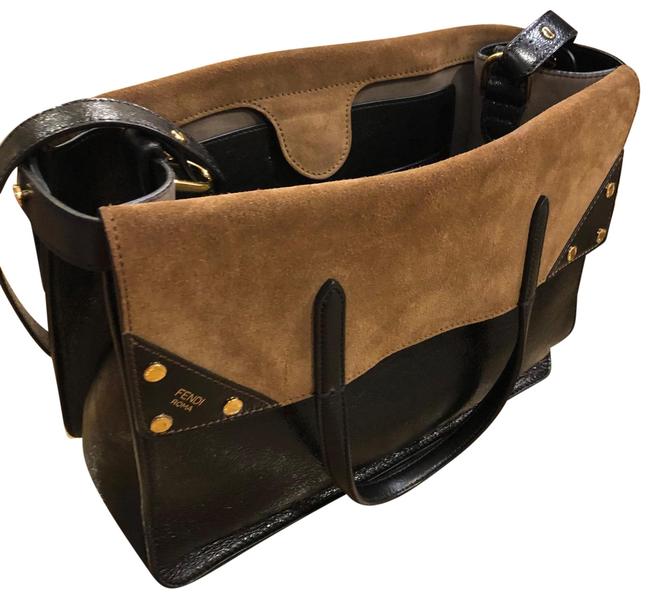 Fendi Bag Large Flip Black Leather Tote 