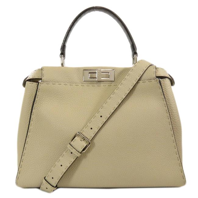 Fendi Bag Peek a boo Celeria Calf Ladies CreamWhite Tote 