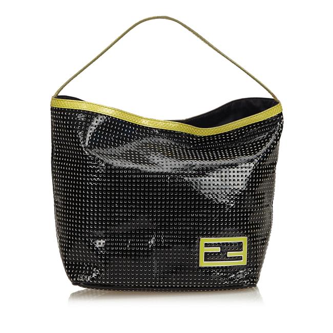 Fendi Bag Perforated Black Patent Leather Tote 