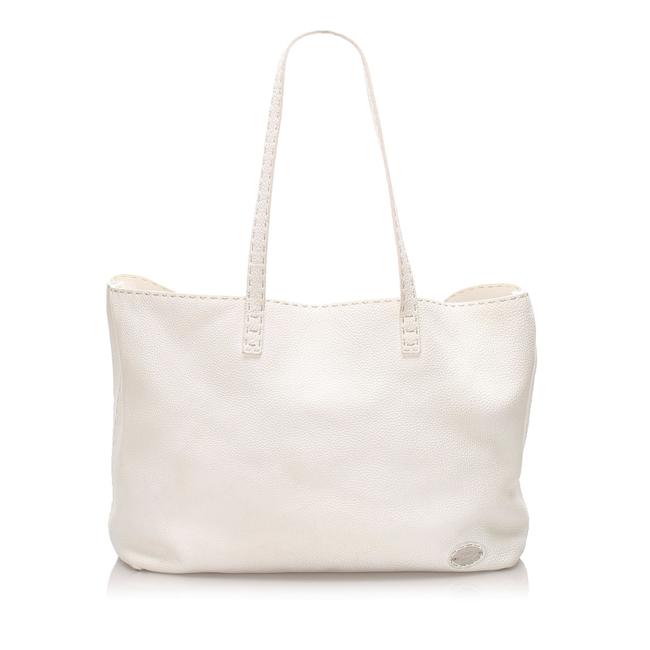 Fendi Bag Selleria White Leather Tote 
