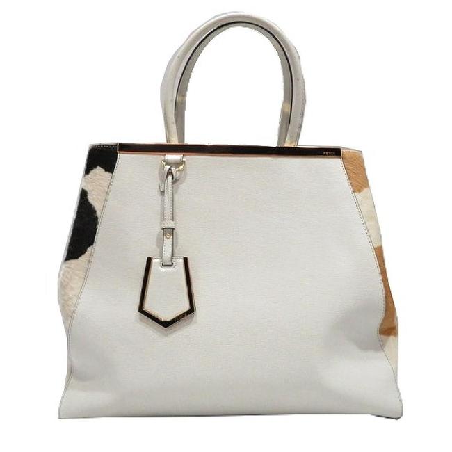Fendi Bag Toujour Hair Calf Ivory Leather Tote 
