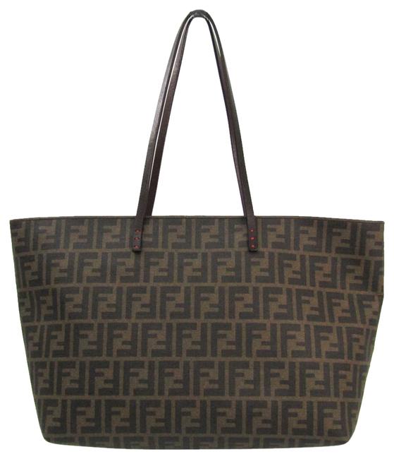 Fendi Bag Zucca 8bh185 BrownKhaki PvcLeather Tote 