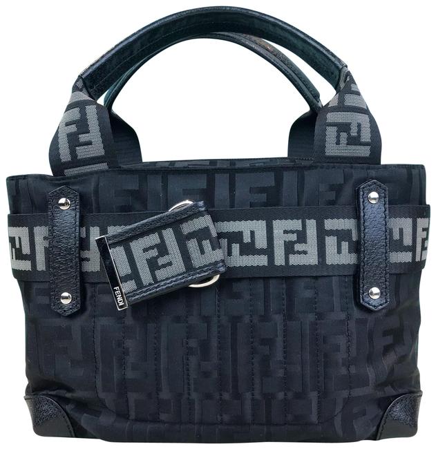 Fendi Bag Zucca Ff Monogram Mini Sale Black Nylon Tote 