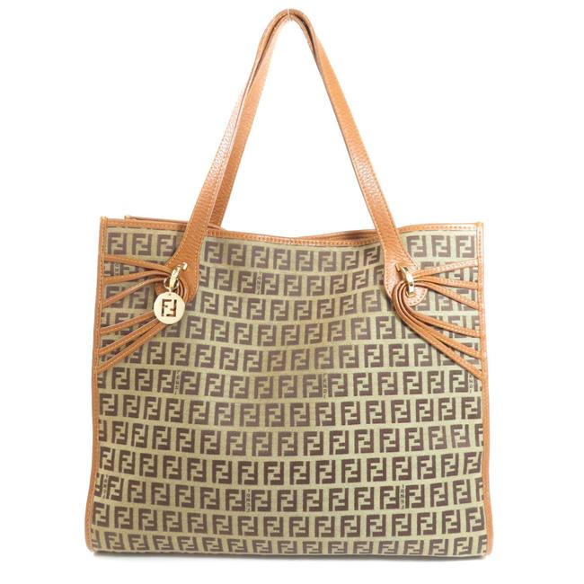 Fendi Bag Zucca Pattern Women's Brown Canvas Tote 