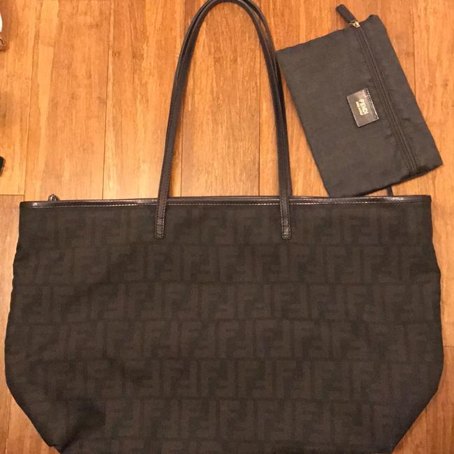 Fendi Bag Zucchino Brown Nylon Tote 