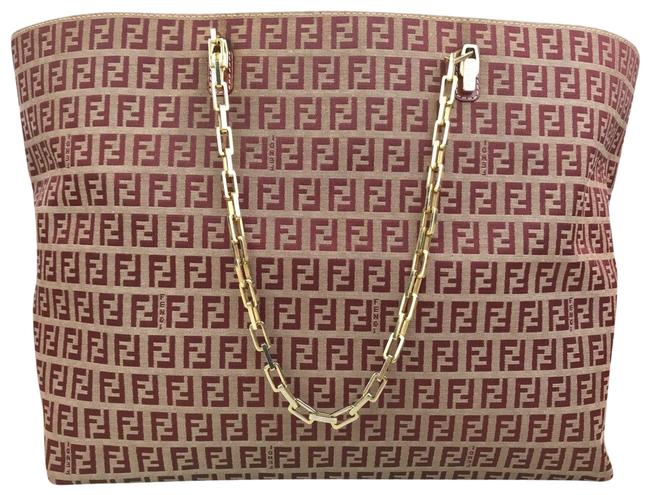 Fendi Bag Zucchino Red Canvas Tote 